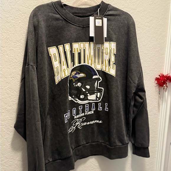 NFL Baltimore Ravens Game day Couture Football crewneck Small (oversized) - Picture 5 of 7